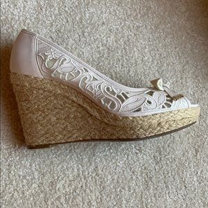Beige kelly&katie Wege Shoes with Rope Bottom
